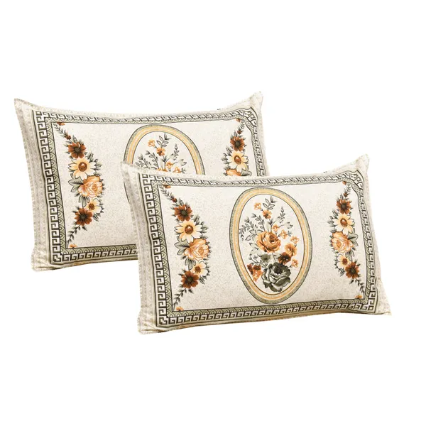 Beige_Cotton_Kaleen_Floral_Double_Bedsheet_With_Pillow_Cover_100_X_108_Cm